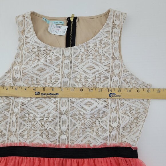 NEW Maurices Dress Womens 11 / 12 Citrus Tulle Cream Lace Lined NWT - Picture 9 of 11